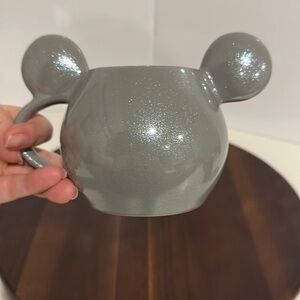 ✨ Disney Mickey Mouse Sparkly Silver Ear Mug – BNWT – Glitter Ceramic Cup ✨